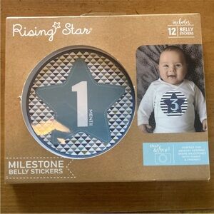Rising Star Teal and White Milestone Belly Stickers